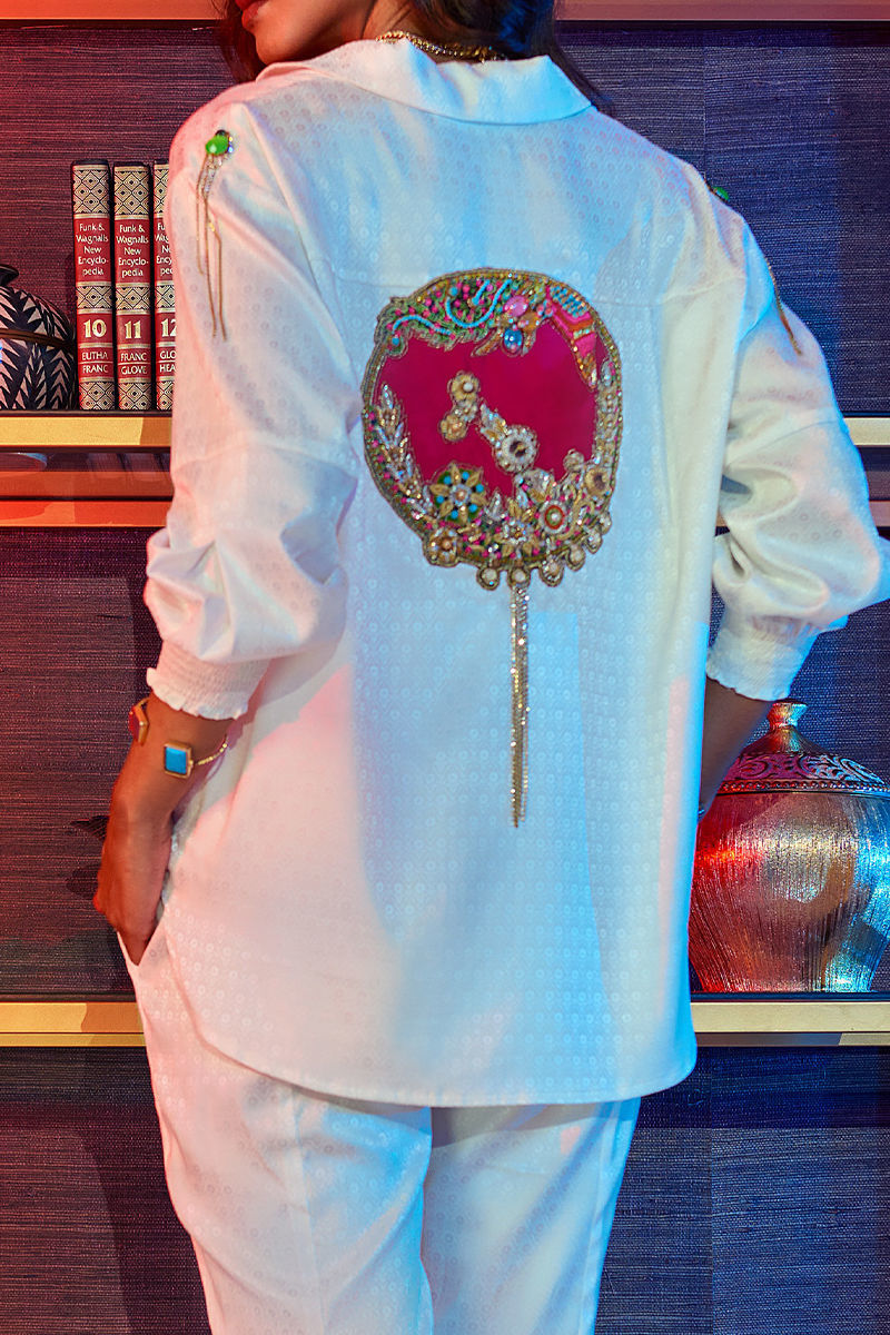 Wardha Saleem | Luxury Pret Fusion Wear | GOSSIP GIRL ?????? WHITE CO-ORD SET - House Of Anaya