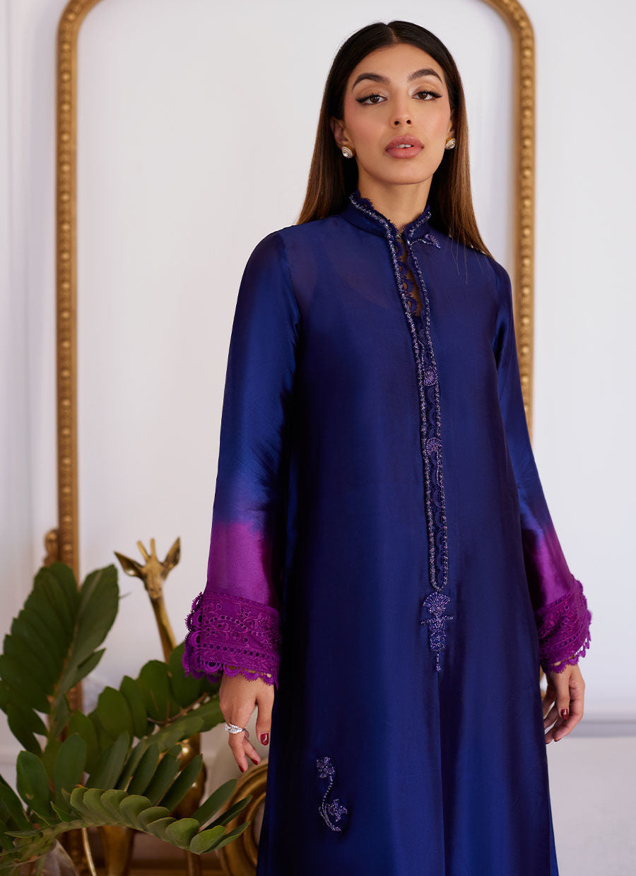 Farah Talib Aziz | Designer Picks 24 | MORGANA OMBRE SHISHA SILK LONG SHIRT