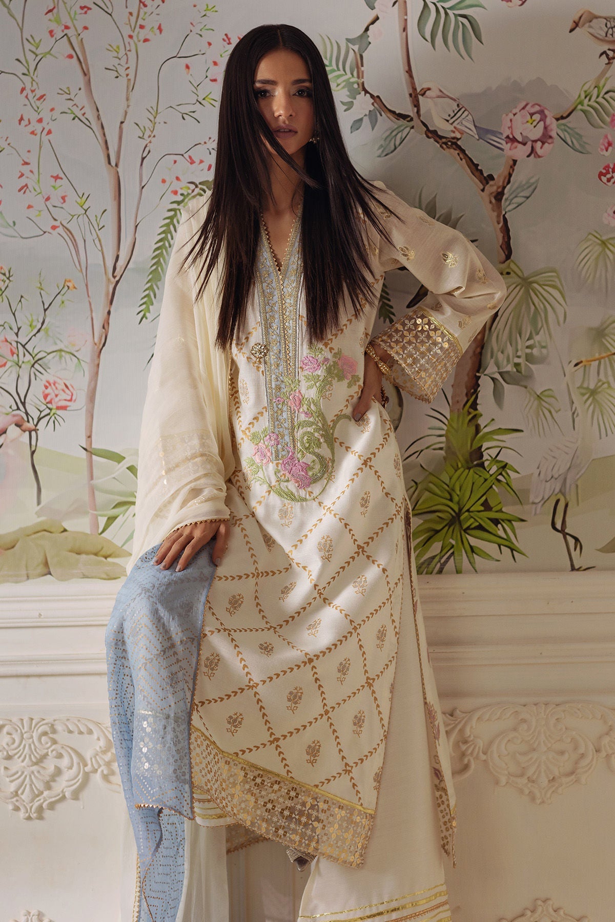 Annus Abrar | Elemental Festive | Fasila (Shirt, Pants and Dupatta)