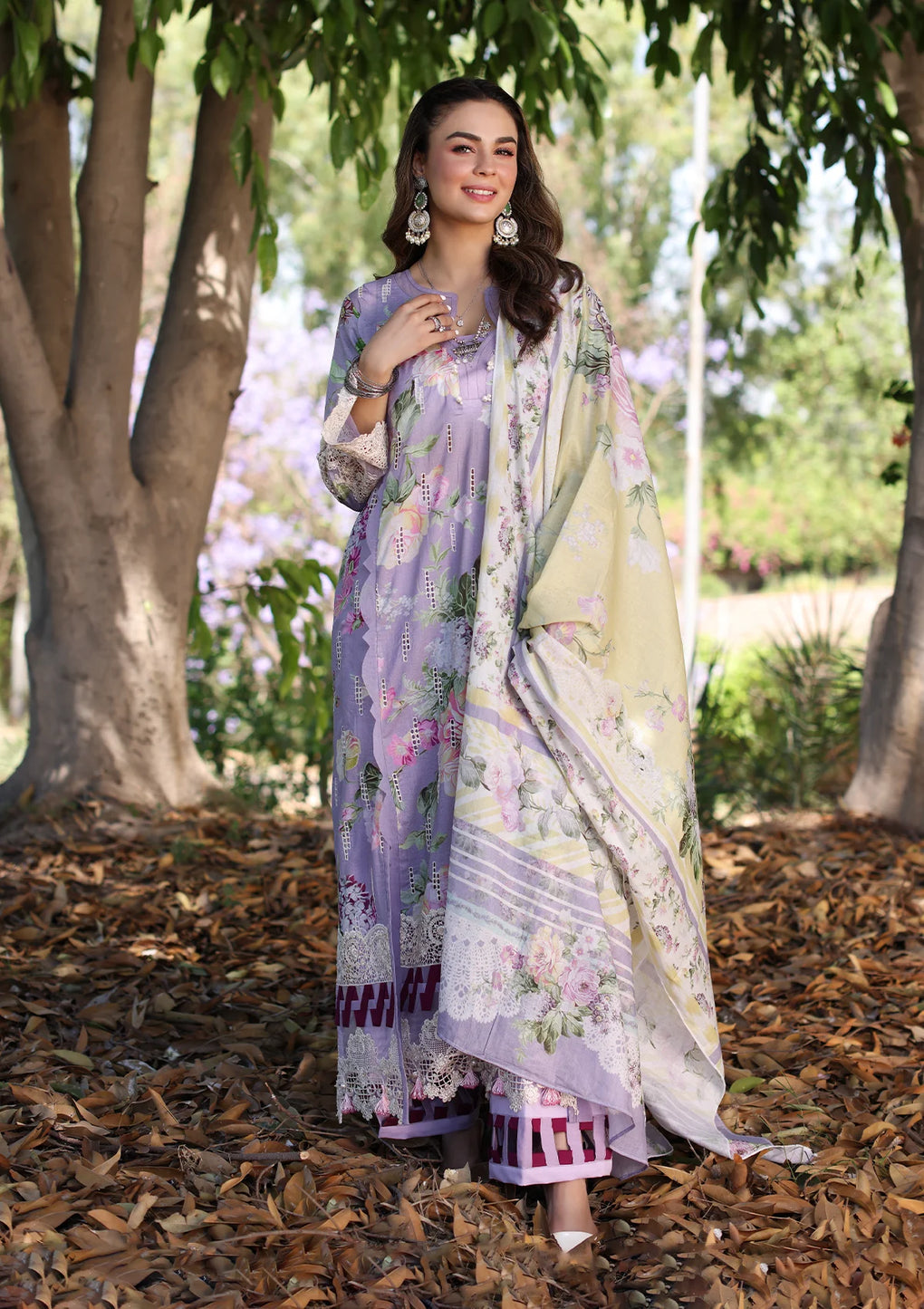 Elaf Premium | Prints Chikankari 24 | 03A LILAC LAMOUR - House Of Anaya