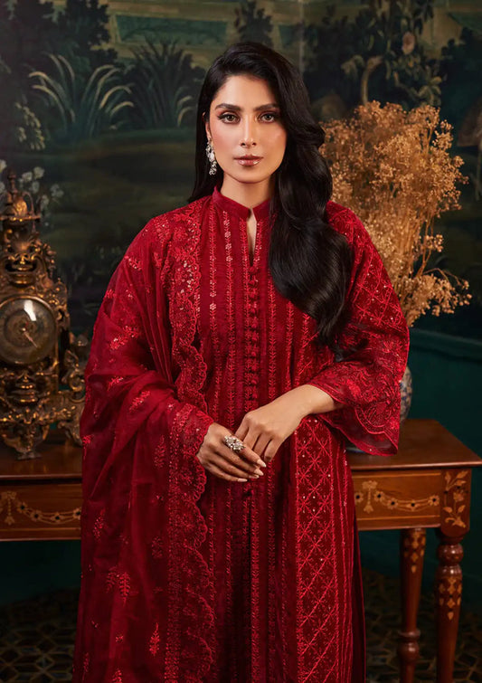 Zainab Chottani | Embroidered Velvet | SURKH D-05 - House Of Anaya