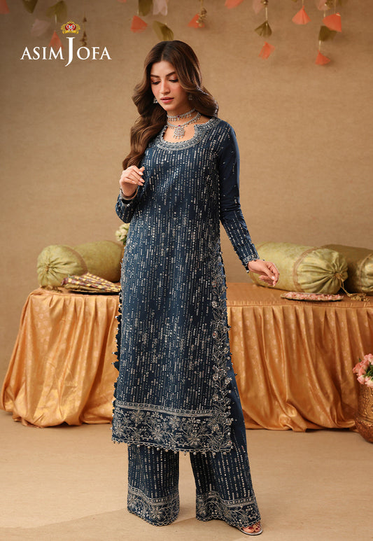 Asim Jofa | Kinza Festive Edit | AJULIF-09 Embroidered Chiffon Stitched 2 Pcs