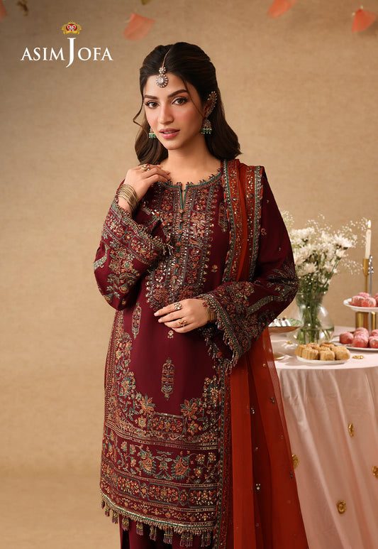 Asim Jofa | Kinza Festive Edit | AJULIF-04 Embroidered Boski Silk Stitched 3 Pcs