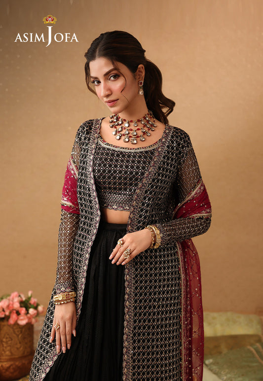 Asim Jofa | Kinza Festive Edit | AJULIF-01 Embroidered Poly Net Stitched 3 Pcs