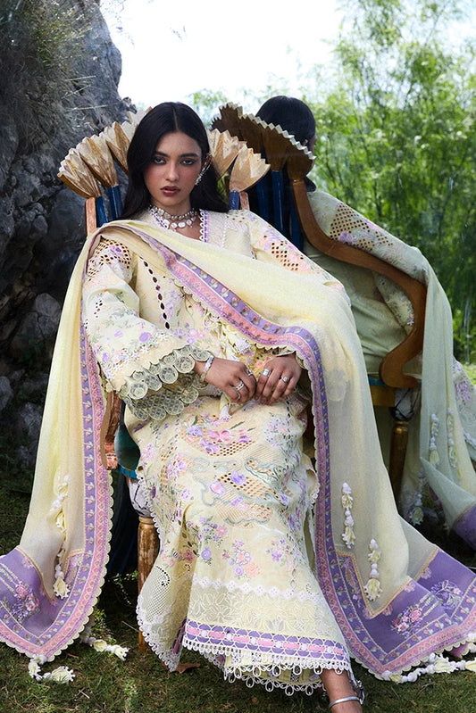 Suffuse Telya | Lemon Yellow Embroidered Lawn Eid Suit