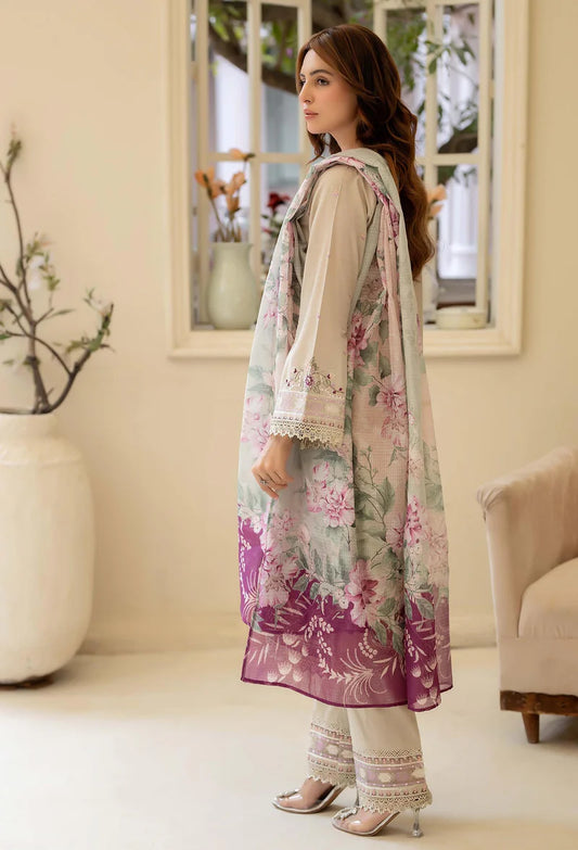 Adans Libas | Stitched Embroidered Lawn 3pc| LAWN 1216