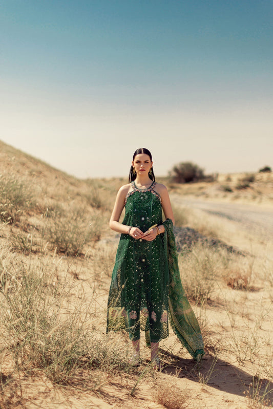 Noor By Saadia Asad | Eid Handwork Laserkari Lawn 24 | D8 - House Of Anaya