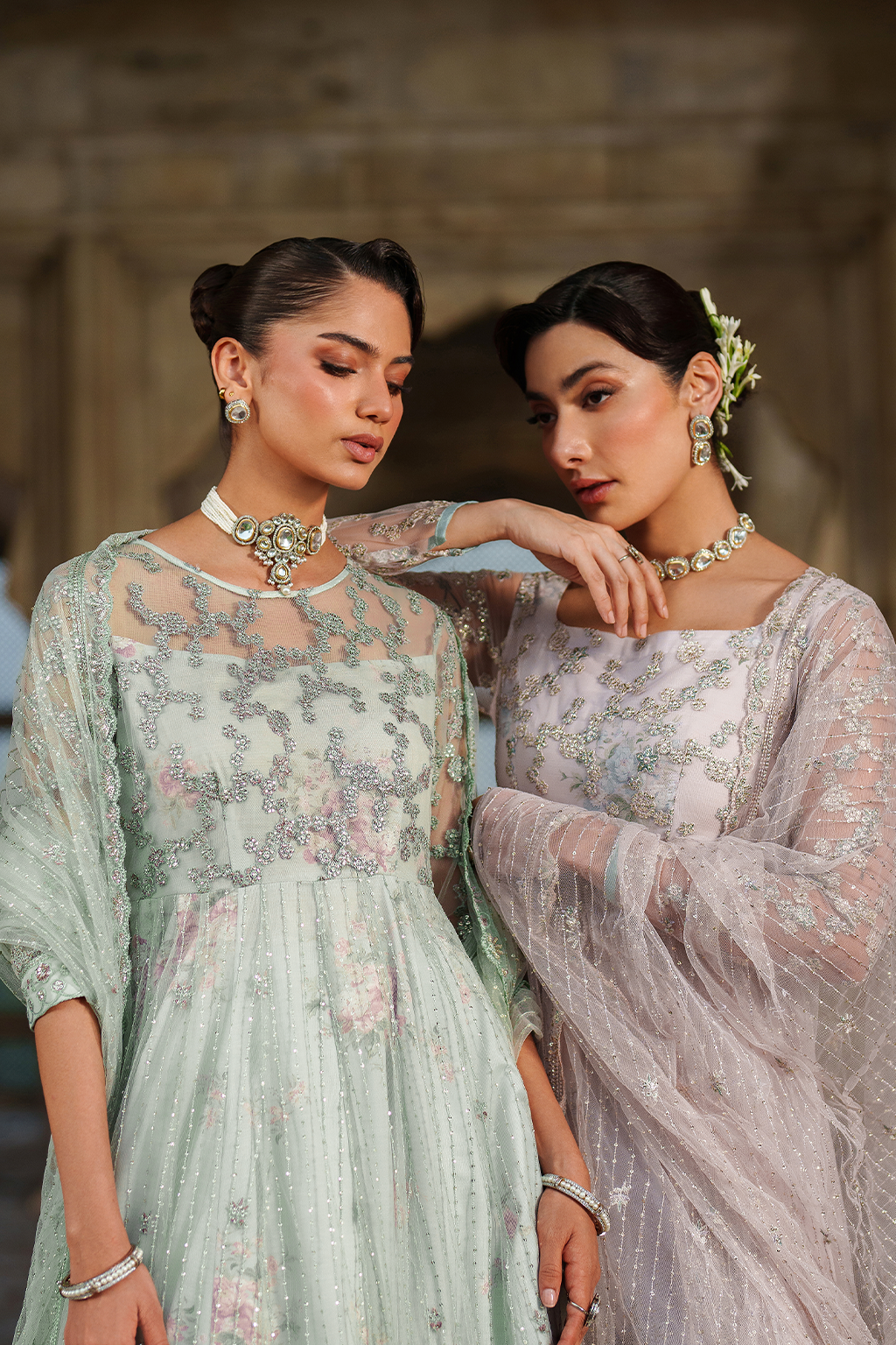 Iznik | Exclusive Formals | UE-553 Embroidered Net