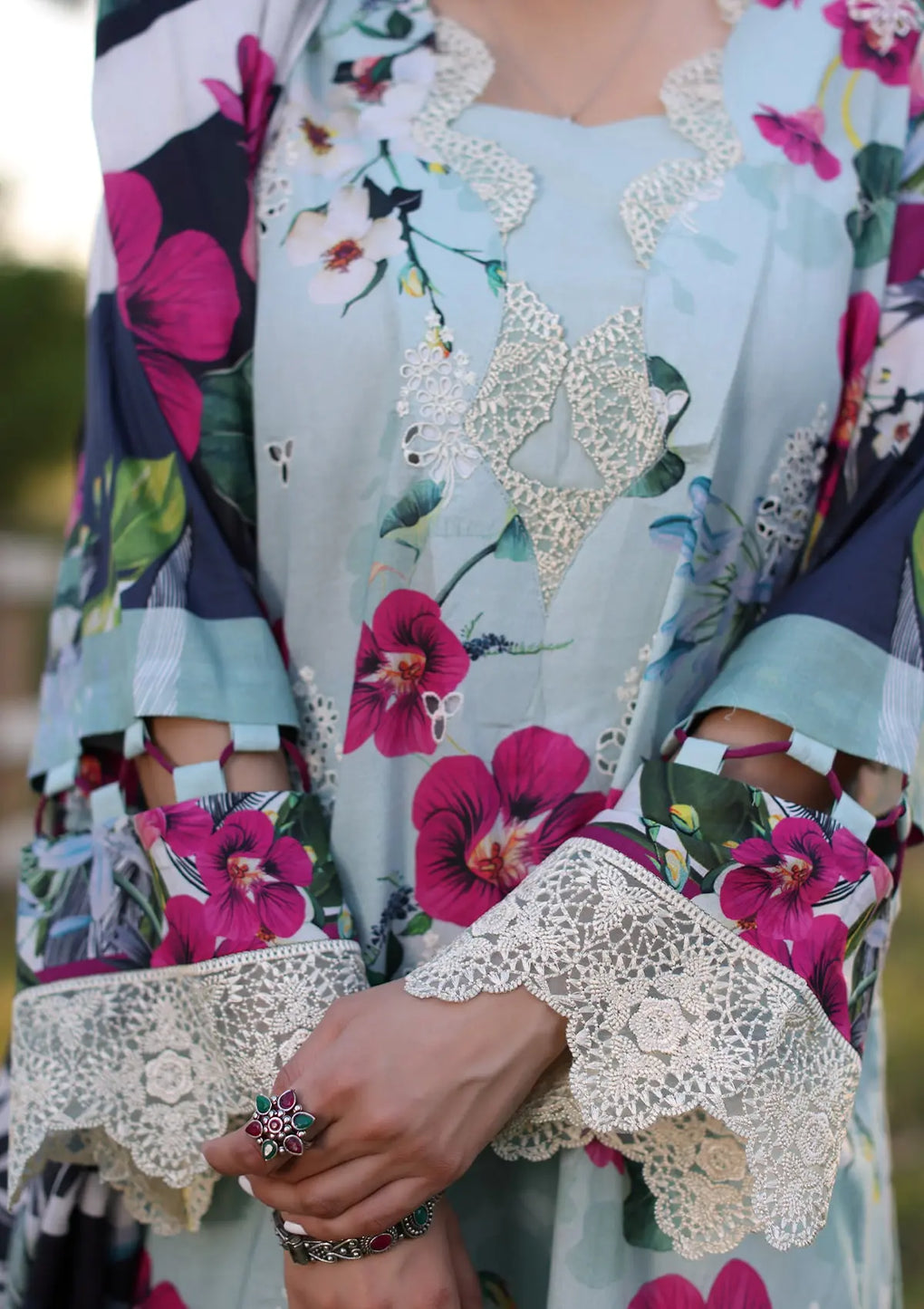 Elaf Premium | Prints Chikankari 24 | 01B AQUABELLA - House Of Anaya