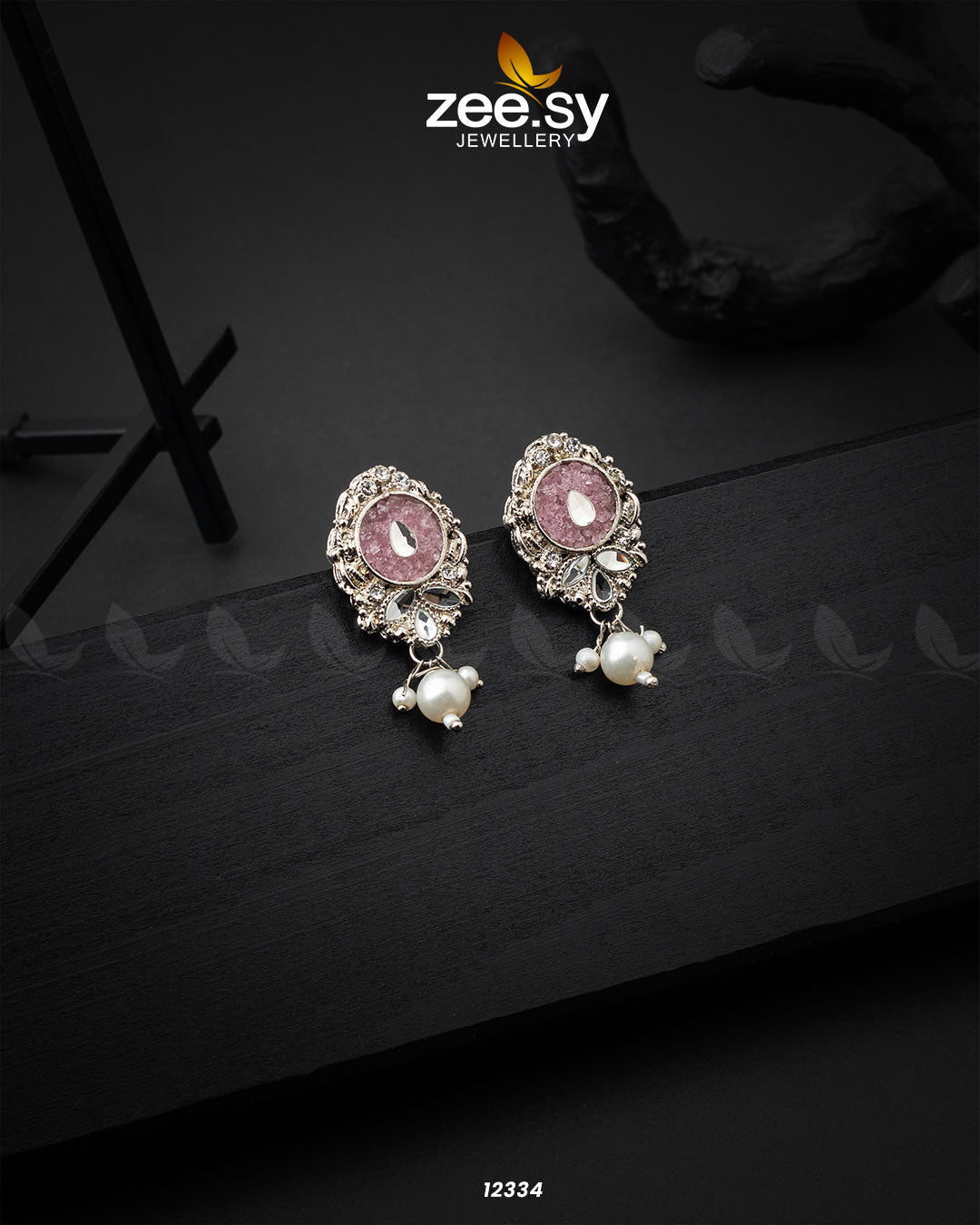 Limestone Crush Studs Earrings - Libasekhas