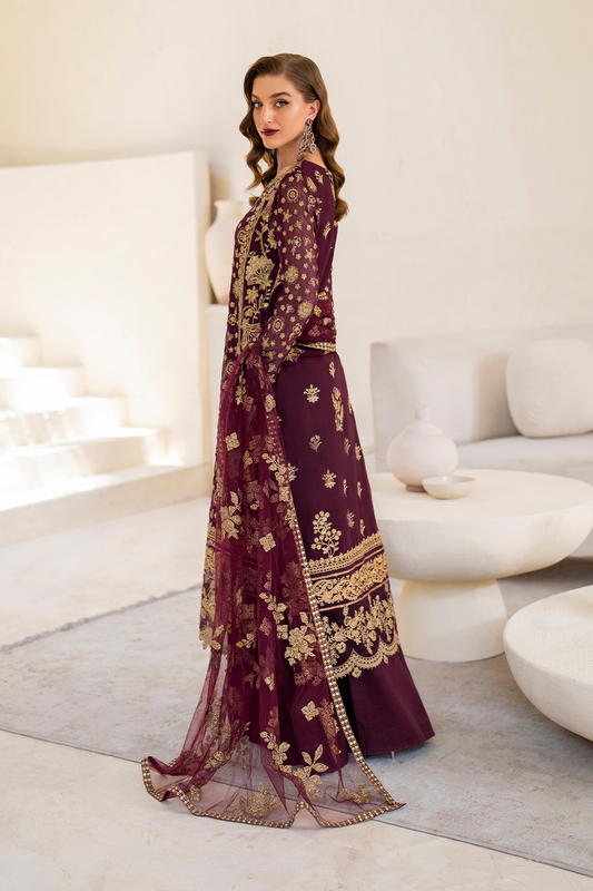 Iznik | Chinnon Chiffon | CC-42 Embroidered Chiffon - House Of Anaya