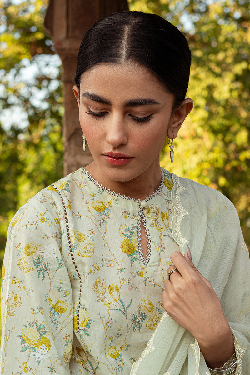 Cross Stitch | Premium Lawn 24 | LIME PRIMROSE - House Of Anaya