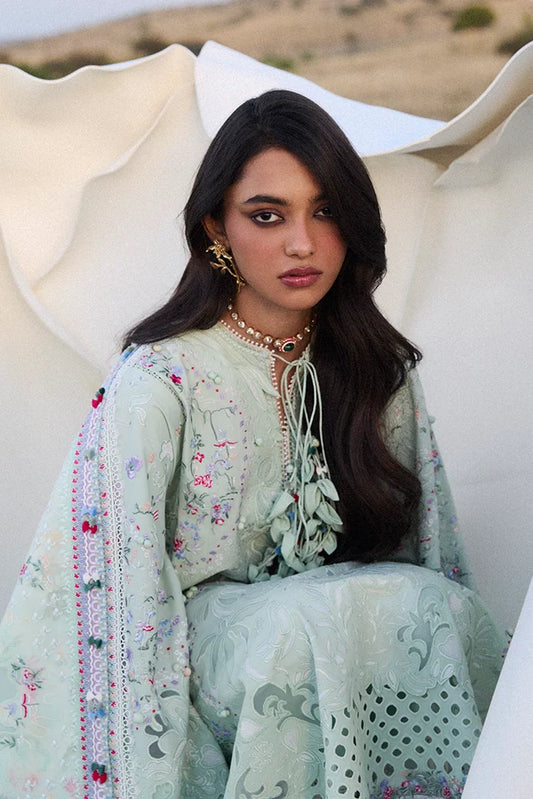 Suffuse Seroli | Mint Green Embroidered Lawn Eid Suit