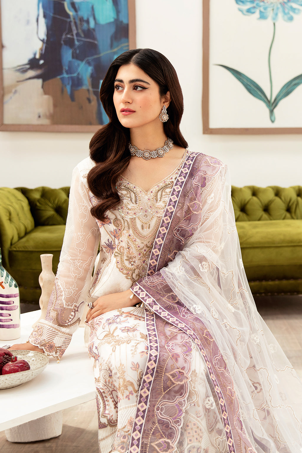 Ramsha | Minhal Organza Collection | M-1002 - House Of Anaya