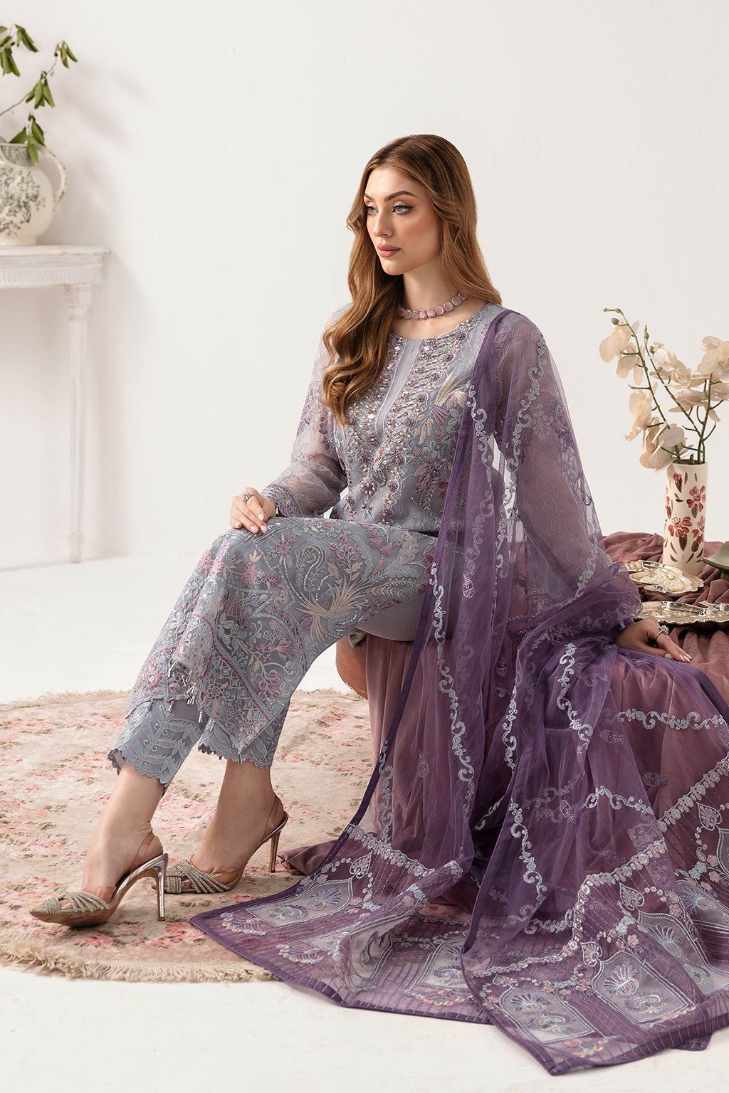 Ramsha | Minhal Organza Collection | M-1104 - House Of Anaya