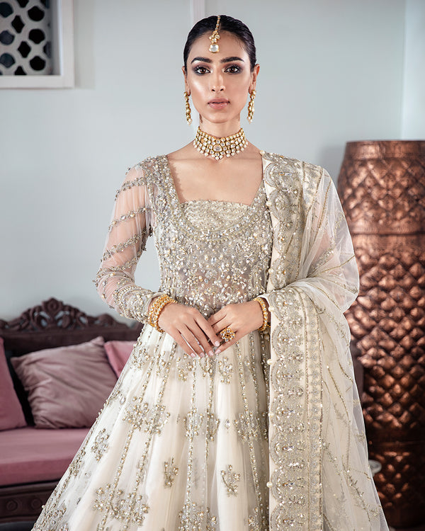 Gulaal | Wedding Formals | MEERAL EMBROIDERED NET 3-PIECE SUIT WS-22 - House Of Anaya