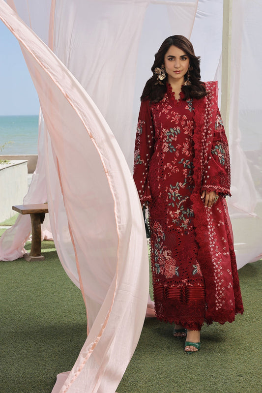 Maryam Hussain | Luxury Lawn 24 | CRIMSON - House Of Anaya