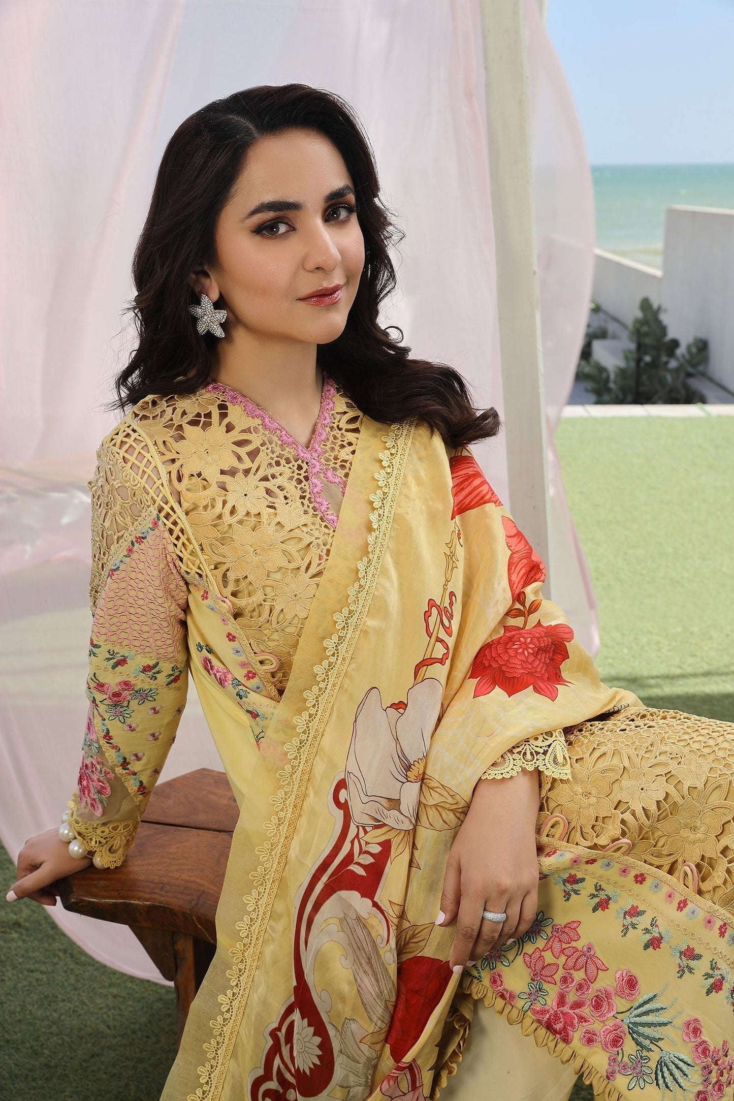 Maryam Hussain | Luxury Lawn 24 | TROPICA - House Of Anaya