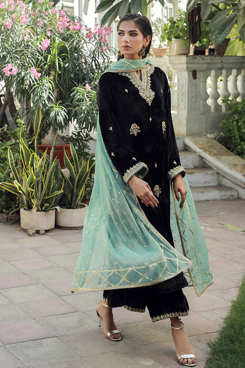 Sana Abbas | Velvet Formals | Black JADE - House Of Anaya