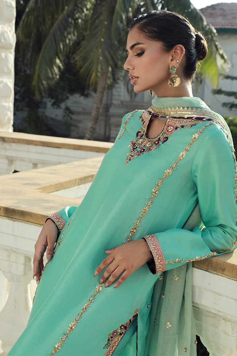 Sana Abbas | Velvet Formals | AQUAMARINE - House Of Anaya