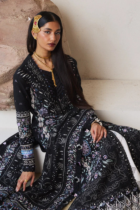 Suffuse Meravi | Black Embroidered Lawn Eid Suit