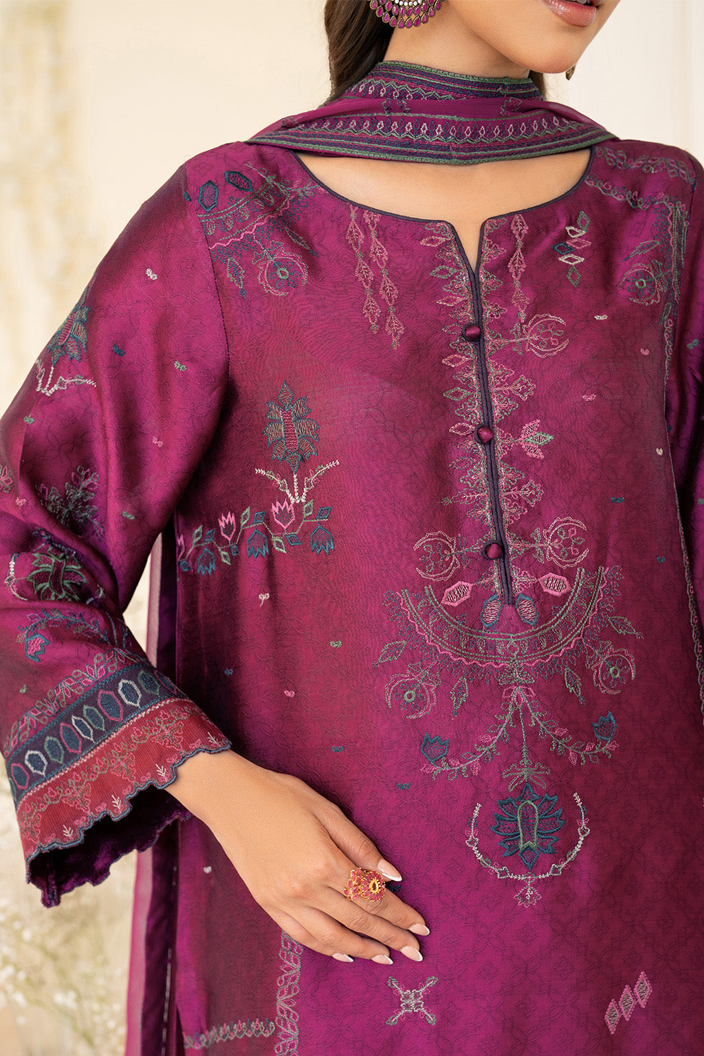 Iznik | Festive Formal | UE-436 Embroidered Pure silk