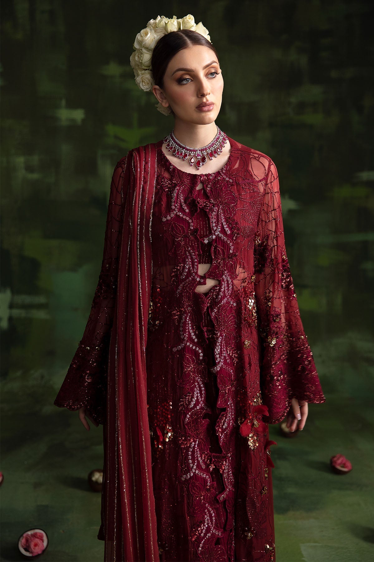 Nureh | Luxury Pret Formals | RUSSIAN RED