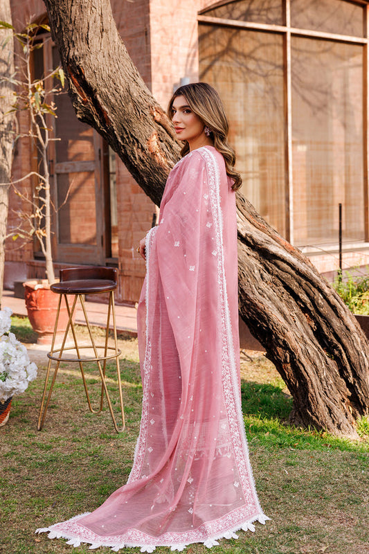 Farasha | Dastoor Embroidered Lawn SS24 | PEARL MIST - House Of Anaya