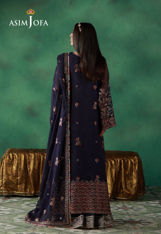 Asim Jofa | Ishq e Eid | AJULN-13 Embroidered Javeria Net 3 Pcs