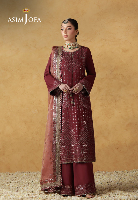 Asim Jofa | Ishq e Eid | AJULN-07 Embroidered Cotton Silk 3 Pcs