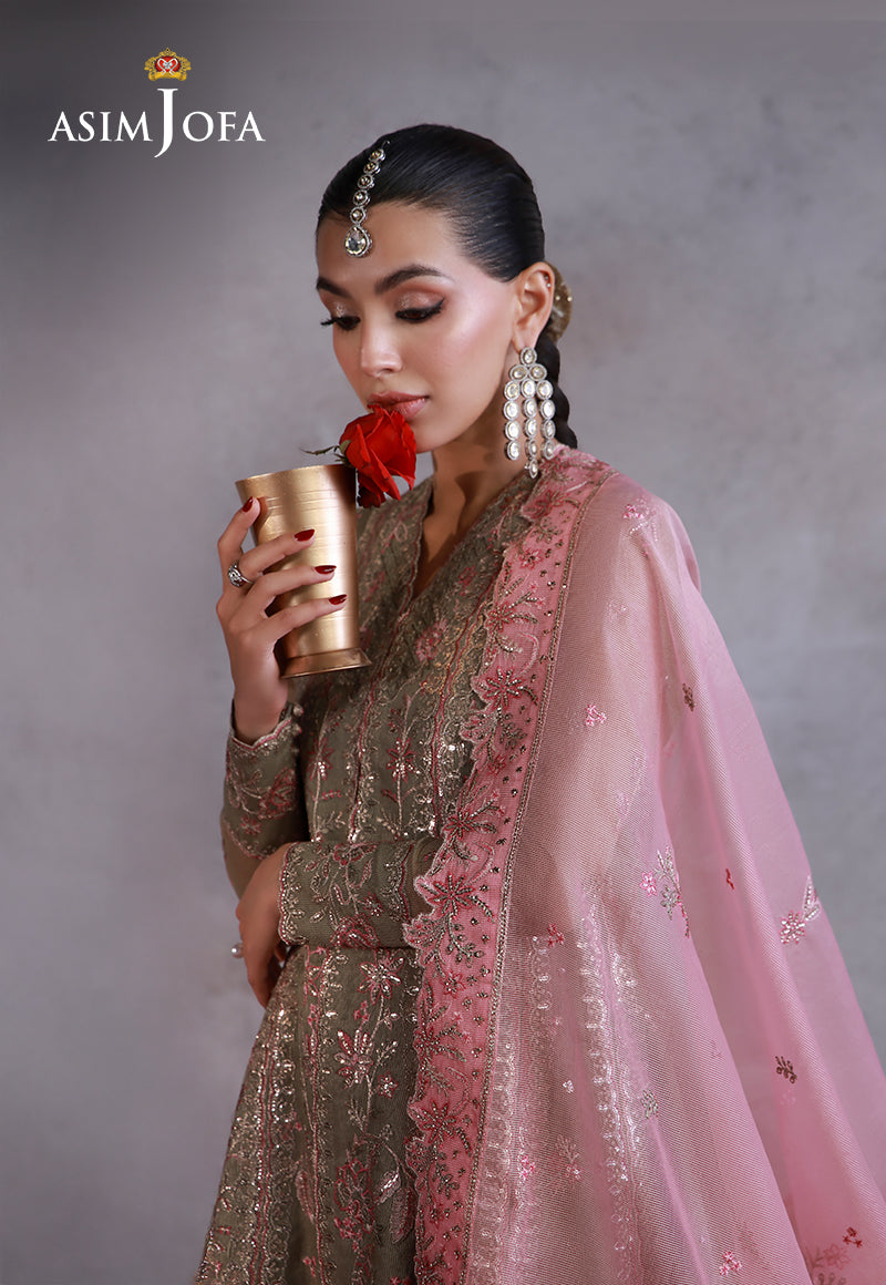 Asim Jofa | Ishq e Eid | AJULN-02 Embroidered Javeria Net 3 Pcs