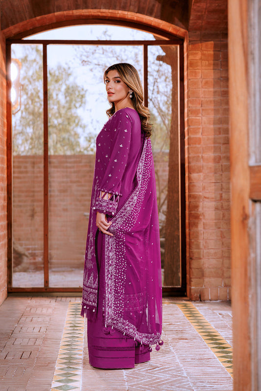 Farasha | Dastoor Embroidered Lawn SS24 | TEMPTING BERY - House Of Anaya