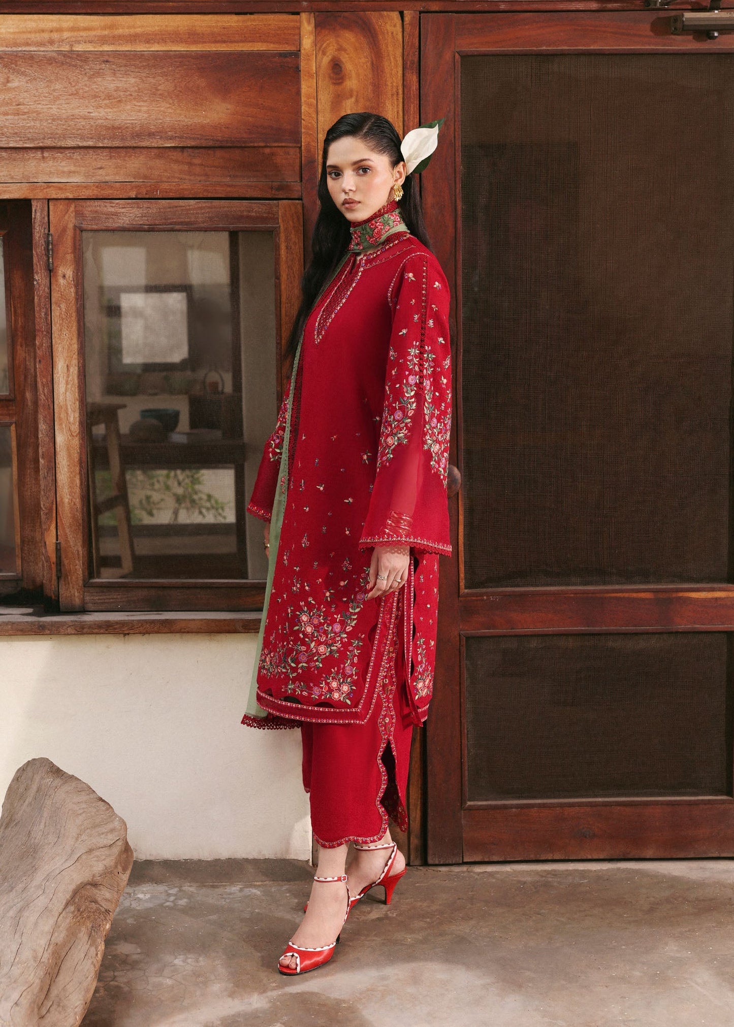Hussain Rehar | Eid Pret SS 26 | Scarlet