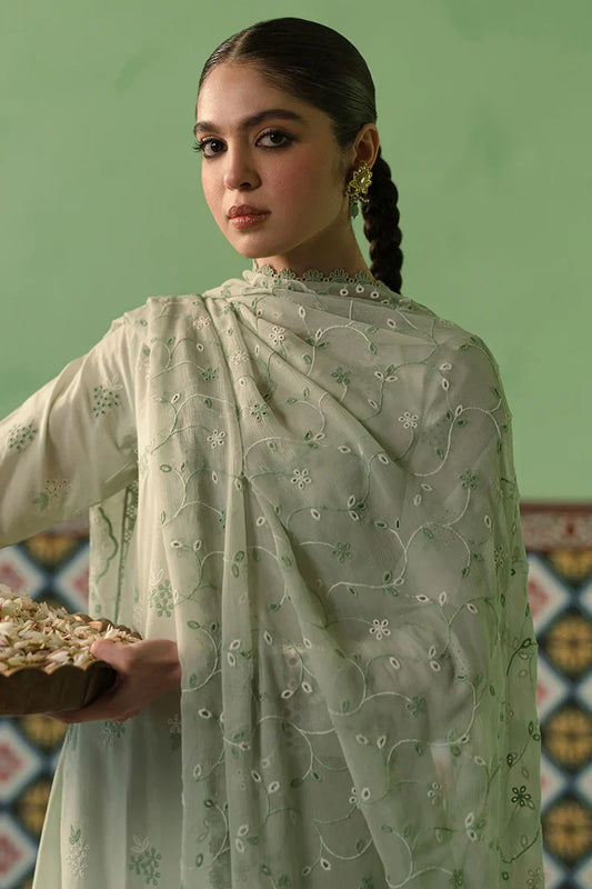 Cross Stitch | Chikankari Lawn | ICY MINT - House Of Anaya