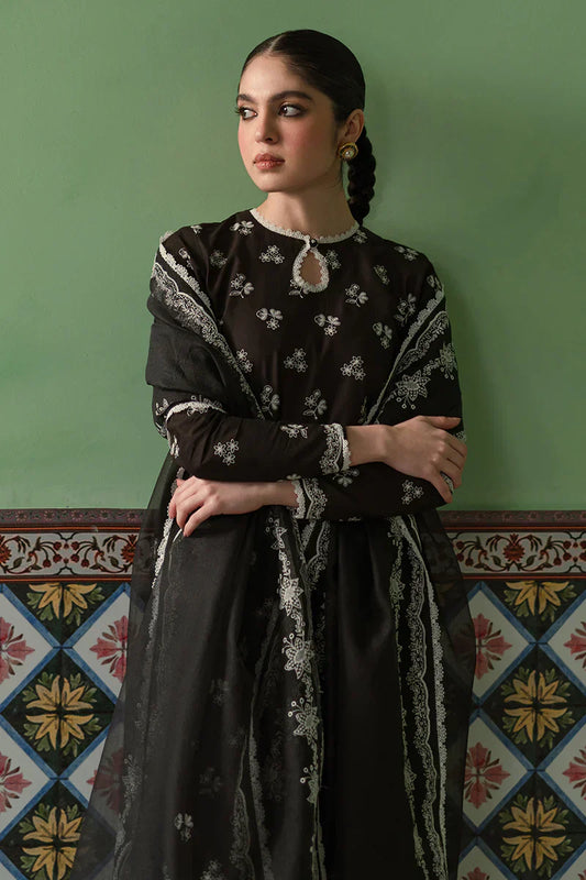 Cross Stitch | Chikankari Lawn | DUSKY SABLE - House Of Anaya