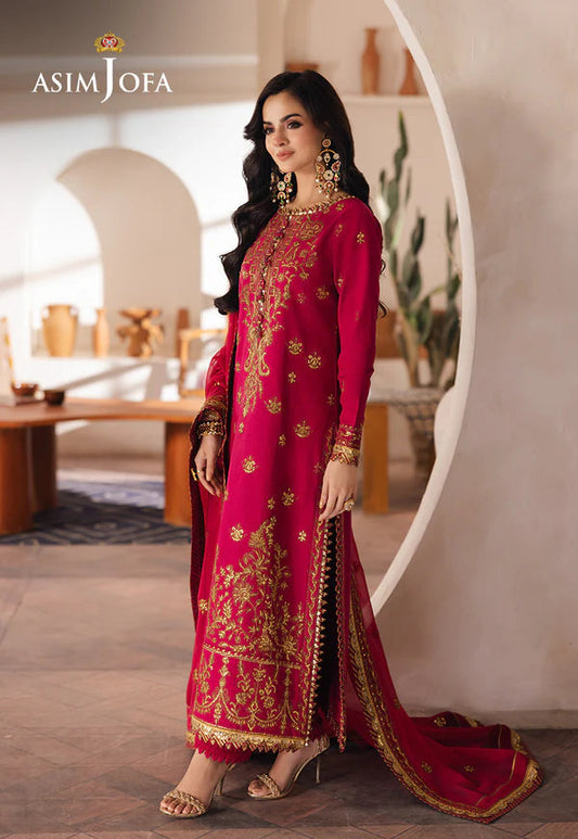 Asim Jofa | Heeriye | AJHE-08 EMBROIDERED JUMBO SILK 3 PCS