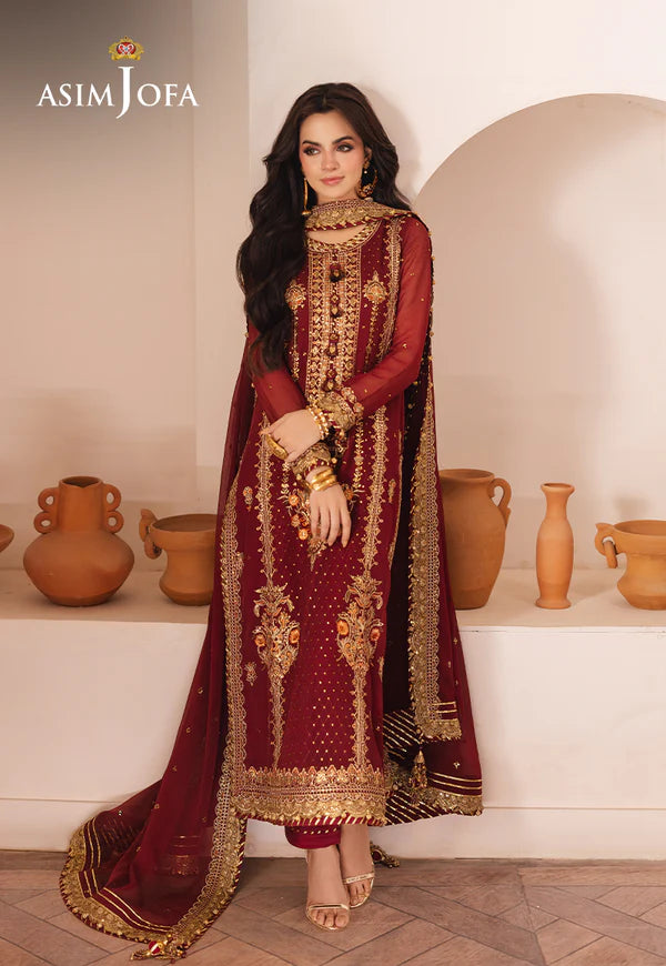 Asim Jofa | Heeriye | AJHE-02 EMBROIDERED CHIFFON 3 PCS