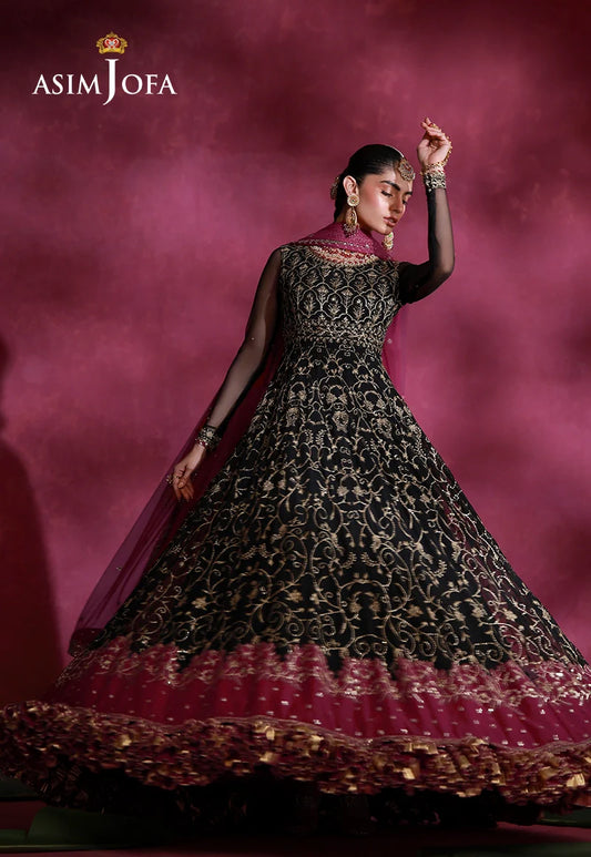 Asim Jofa | Festive Collection 26 | AJULFI-01 Embroidered Net 2 Pcs