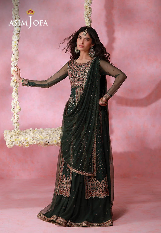Asim Jofa | Festive Collection 26 | AJULFI-02 Embroidered Net 3 Pcs