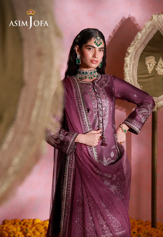 Asim Jofa | Festive Collection 26 | AJULFI-03 Embroidered Charmeuse Silk 3 Pcs