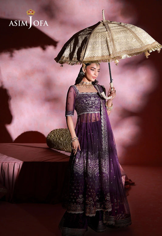 Asim Jofa | Festive Collection 26 | AJULFI-09 Embroidered Net 2 Pcs