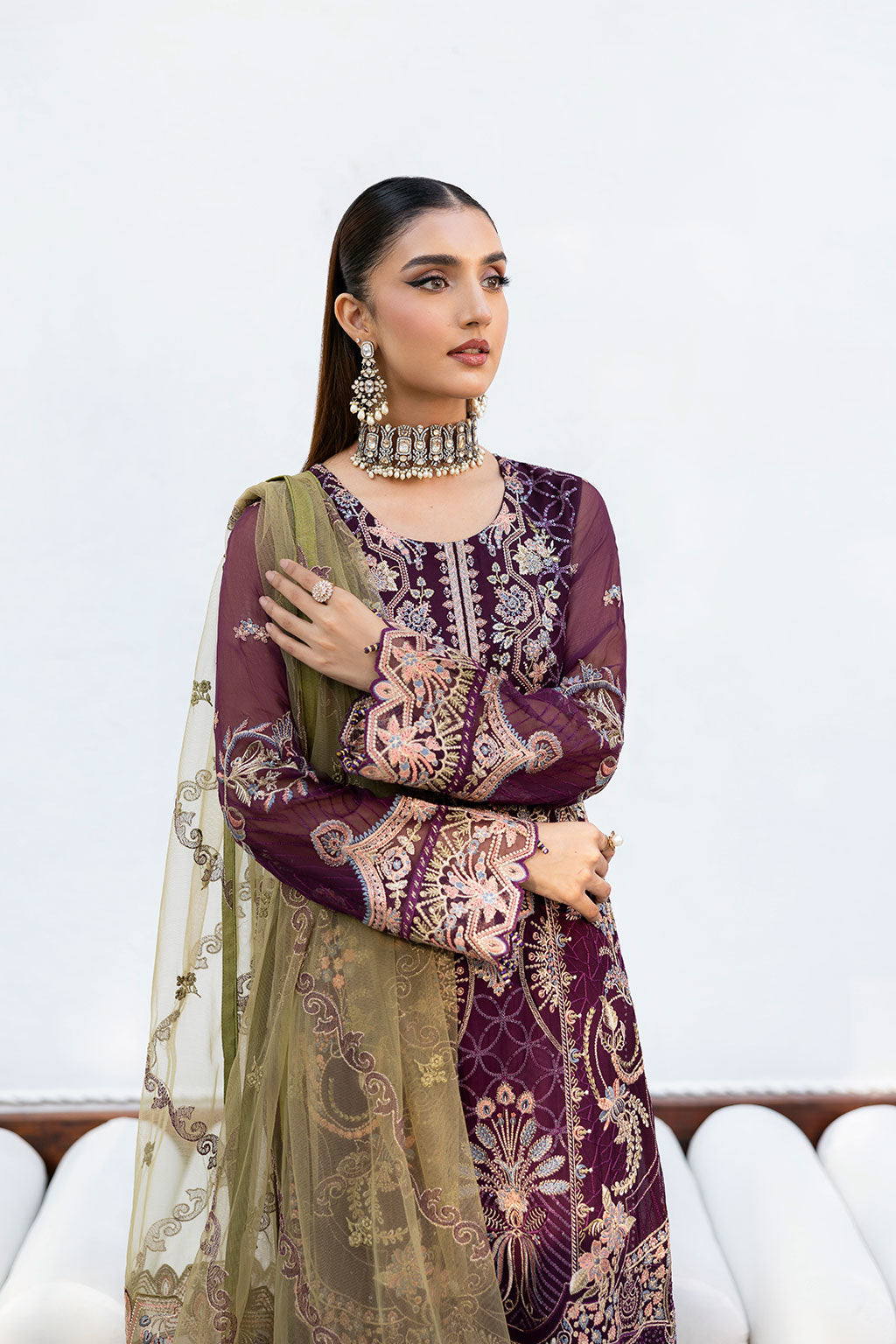 Ramsha | Chevron Chiffon Collection | A-1002 - House Of Anaya