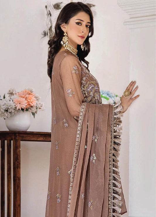 Pareesha by Humdum Embroidered Chiffon 3Pc Suit PS-04 - Riwayat-e-khas