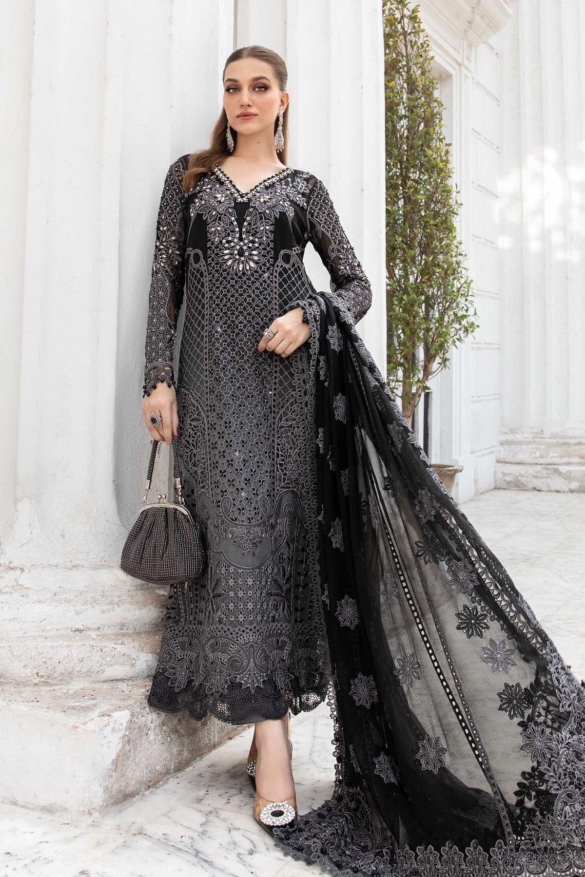 Maria B | Chiffon Formals 24 | Chiffon Suit | MPC-24-101 - House Of Anaya