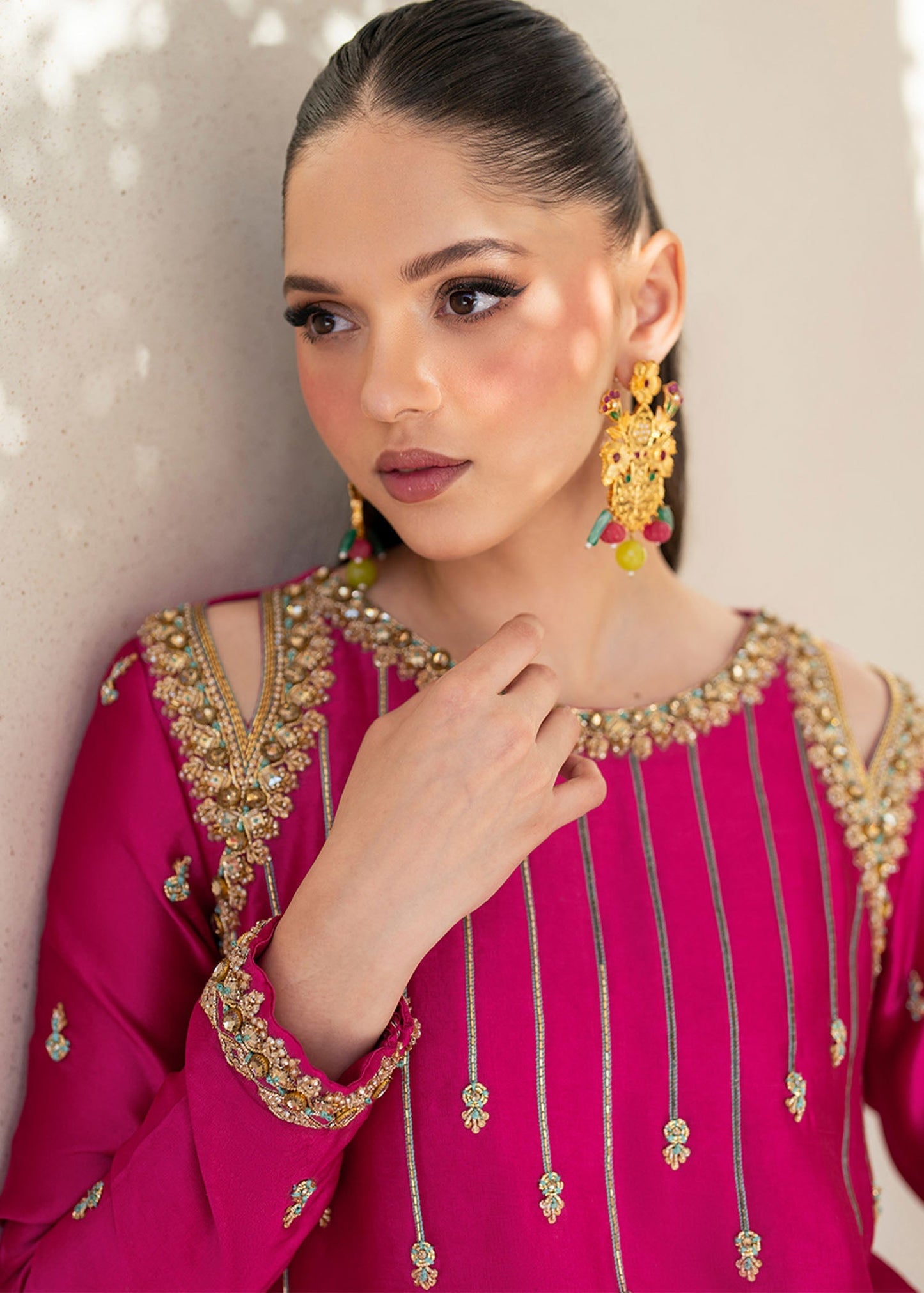 Dastoor | Maahi Luxury Pret 25 | Fuchsia Rose