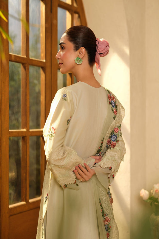Maryam Hussain | Luxury Lawn 25 | Mint - House Of Anaya