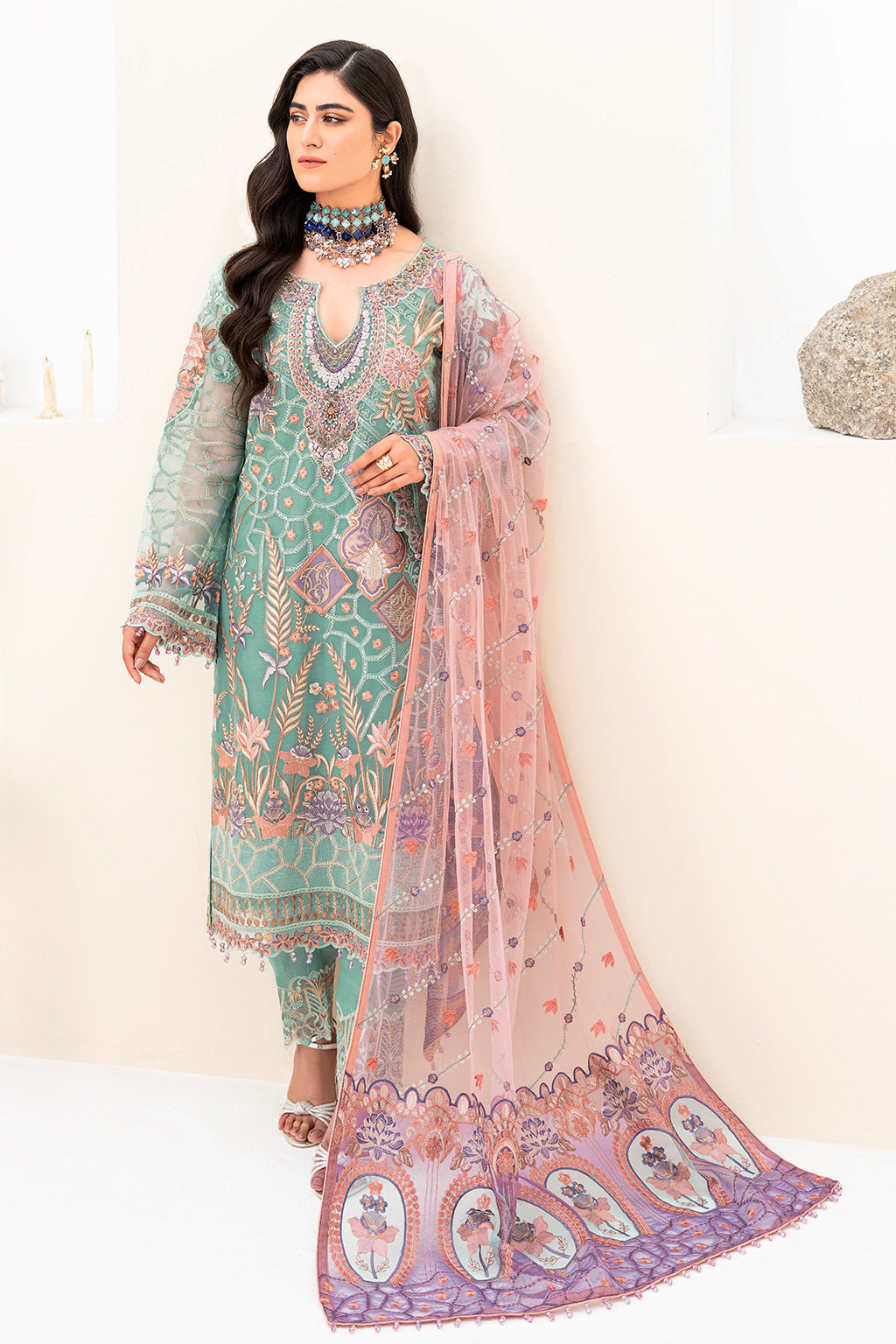 Ramsha | Minhal Organza Collection | M-807 - House Of Anaya