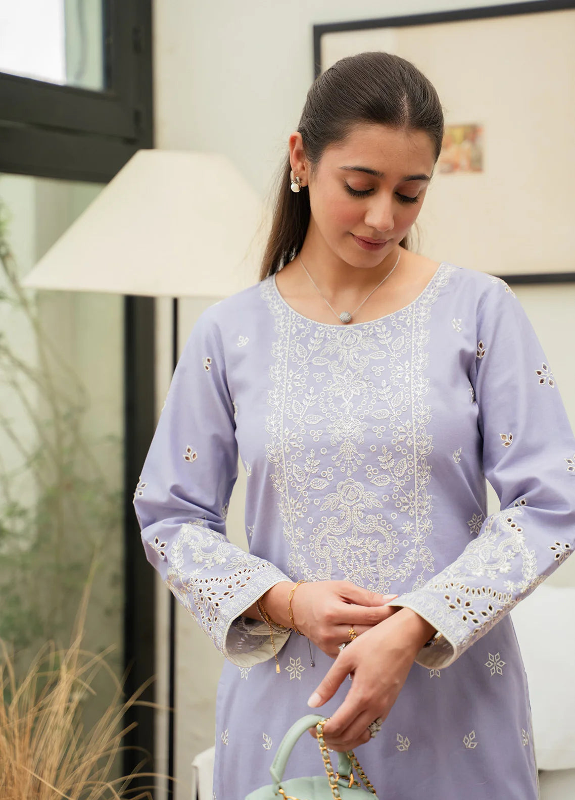 Gulaal | Embroidered Basics | Serene Lilac