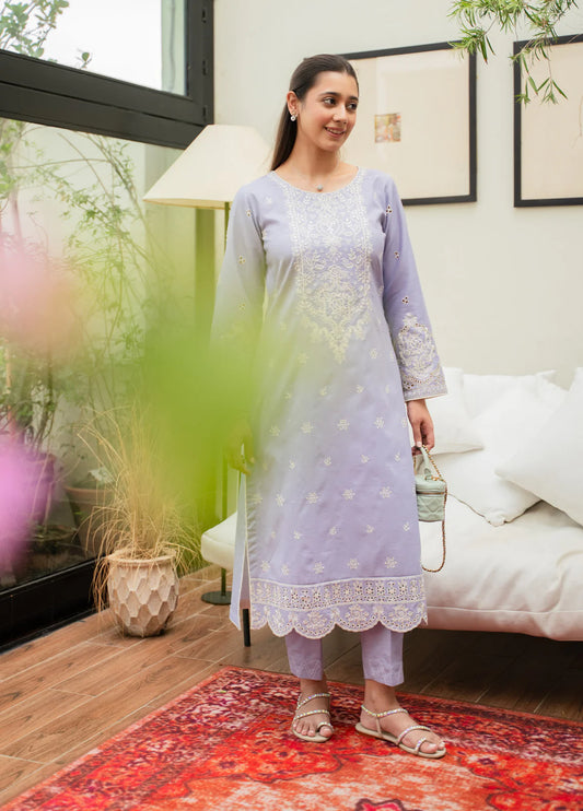 Gulaal | Embroidered Basics | Serene Lilac