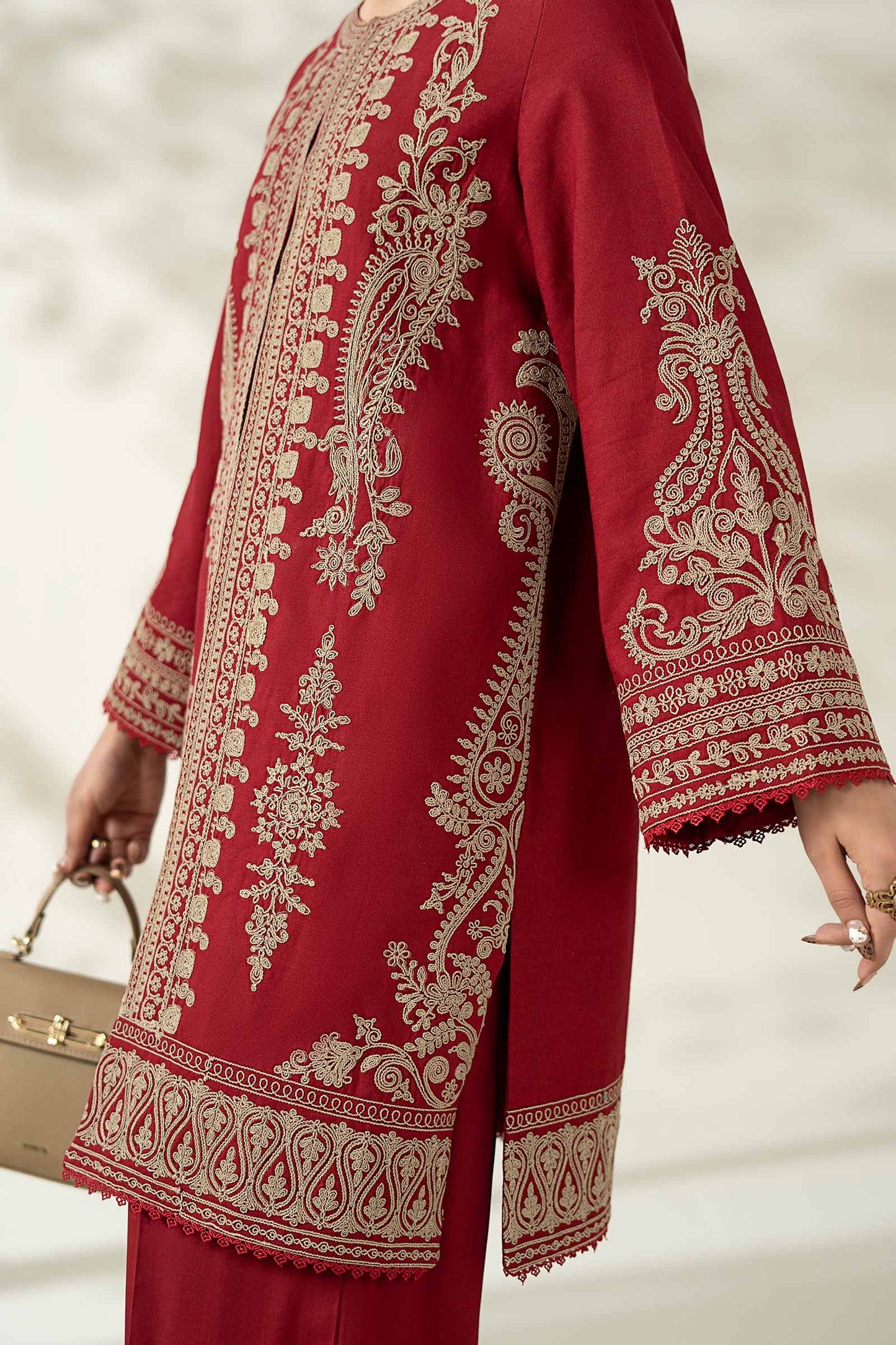 Maria B | Pre Fall Dresses | 3 Piece Embroidered Khaddar Suit ZB